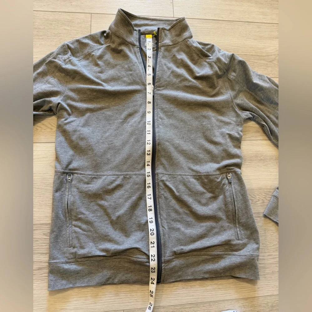 Tasc Performance Jacket Mens Sz S Gray Full Zip Athletic Organic Cotton Bamboo